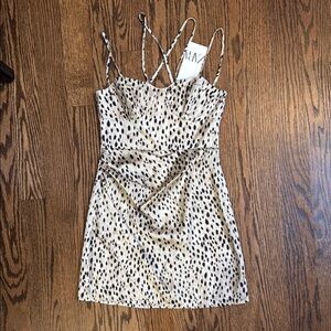 Zara Spotted Cream and Black Mini Dress
